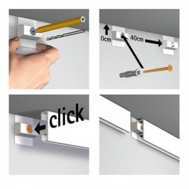 Artiteq Klickschienen Set Weiss 200cm - 20kg