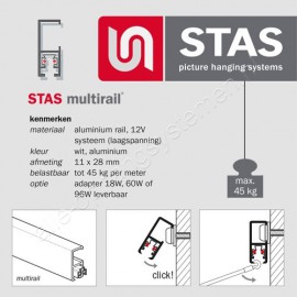 STAS Mehrschienenleuchte weiß inkl. Smart-Led